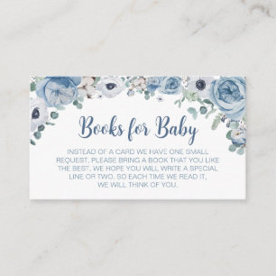 Blue Baby in Bloom Baby Shower Books for Baby Enclosure Card