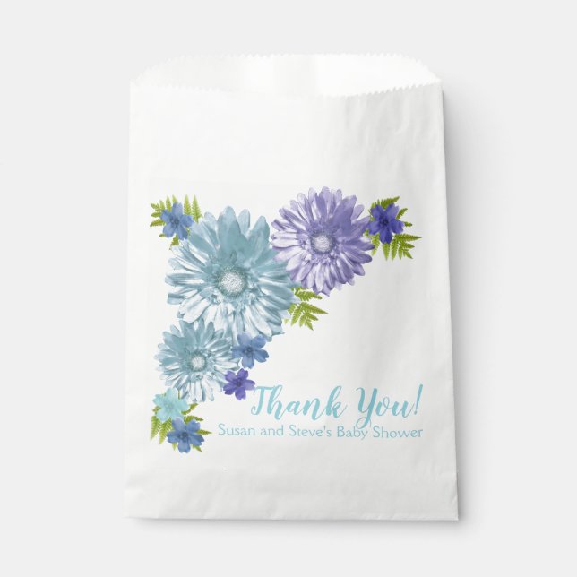 Blue Baby In Bloom Brunch Shower  Favour Bag (Front)