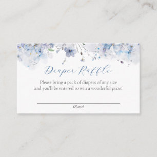 Blue Baby in Bloom Diaper Raffle Ticket Enclosure Card