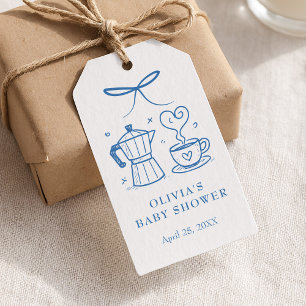 Blue Baby is Brewing Coffee Favor Tag