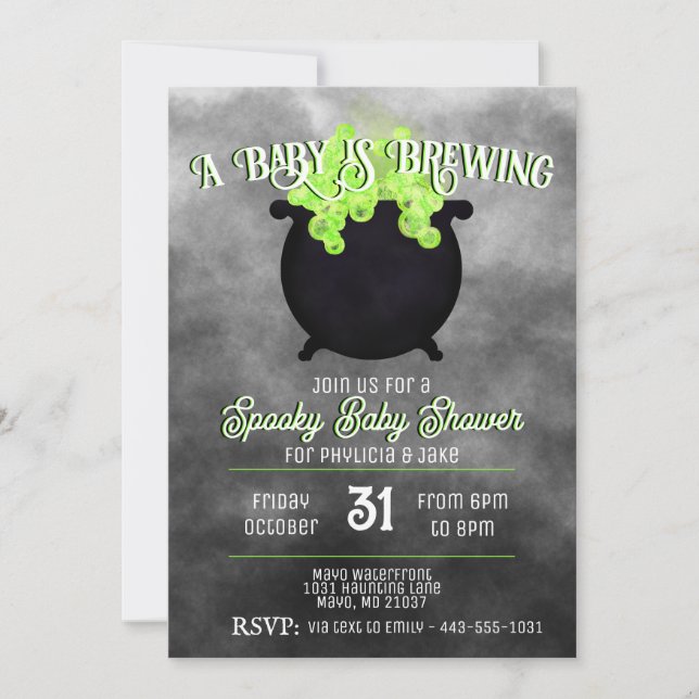 Blue Baby is Brewing Invitation (Front)