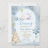 Blue Baby is Brewing Tea Party Winter Baby Shower