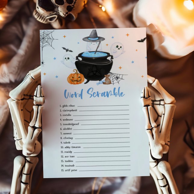 Blue Baby is Brewing Word Scramble Game (Baby is Brewing Baby Shower Word Scramble Game )