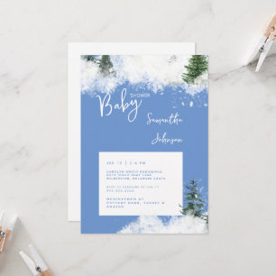 Blue Baby it's Cold Outside Baby Shower Invitation