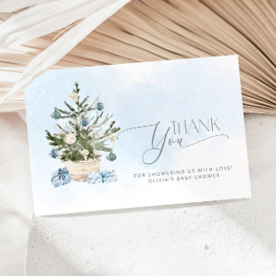 Blue Baby its cold outside baby shower thank you Card