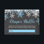 Blue Baby It's Cold Outside Diaper Raffle Ticket Enclosure Card<br><div class="desc">Boy winter themed baby shower diaper raffle tickets. This trendy design features blue and white snowflakes on a chalkboard background.</div>