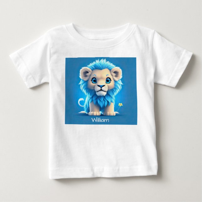 Blue Baby Lion for Lion Lovers T-Shirt (Front)