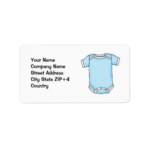 blue baby one piece label