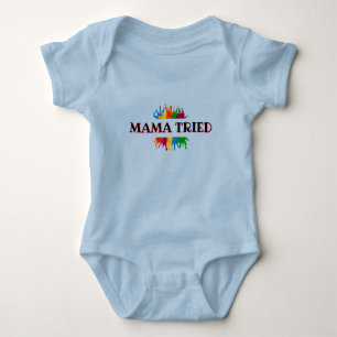 Blue Baby one piece “momma tried” Bodysuit