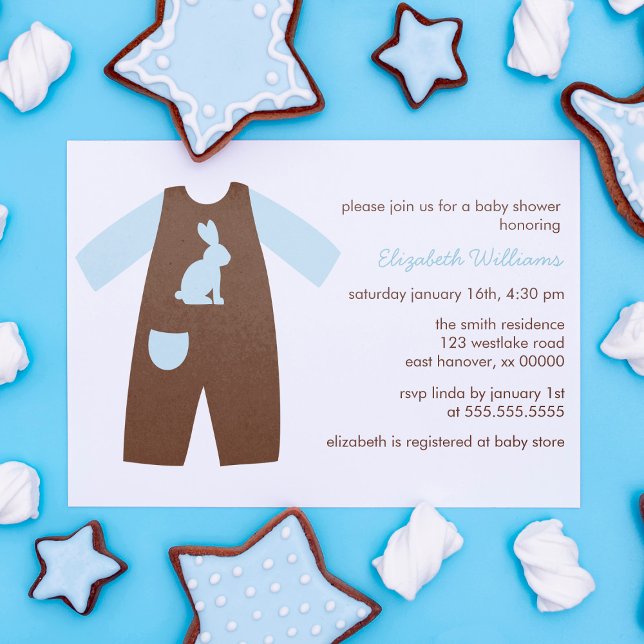 Blue Baby Outfit Boy Baby Shower Invitation (Creator Uploaded)