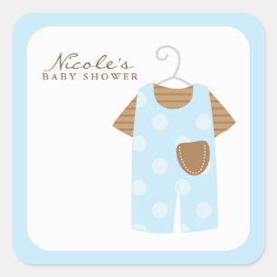 Blue Baby Outfit Square Sticker