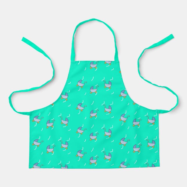 Blue baby pram apron (Front)