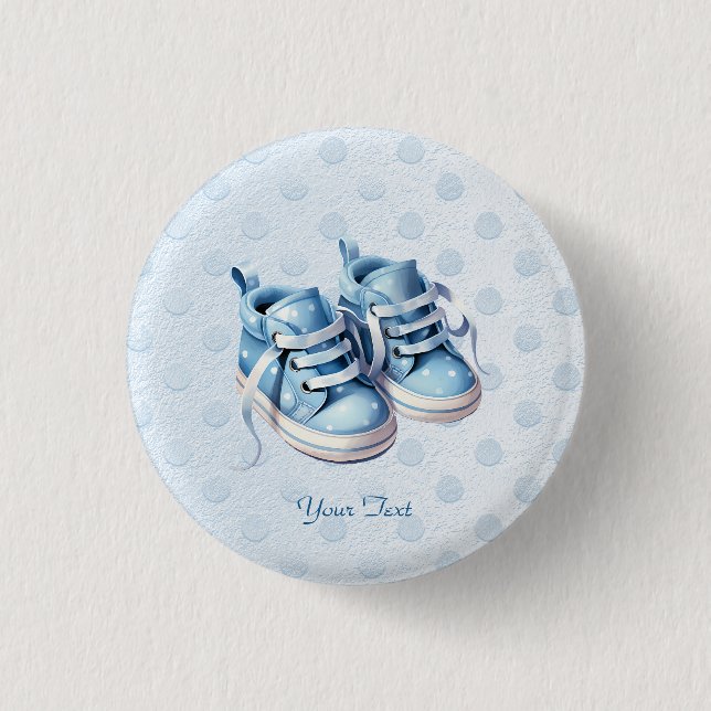 Blue Baby Shoes Button (Front)