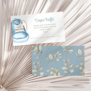 Blue Baby Shoes Diaper Raffle Enclosure Card