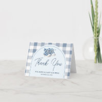 Blue Baby Shoes Gingham Booties Baby Shower Folded