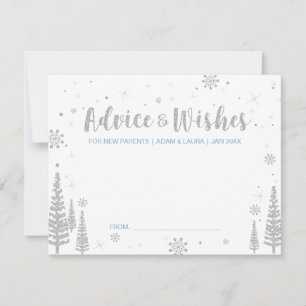 Blue Baby Shower Advice Card for mum, parents