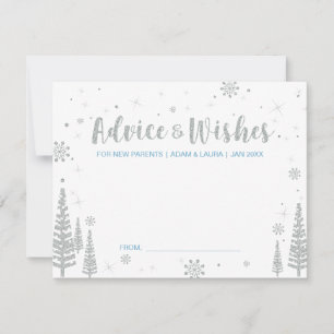 Blue Baby Shower Advice Card for mum, parents