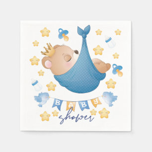 Blue Baby Shower Baby Boy Bear Napkin