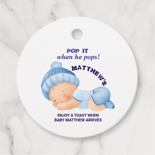 Blue Baby Shower, Baby Boy Shower Favour Tags