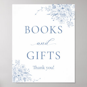 Blue Baby Shower Books and Gifts Poster