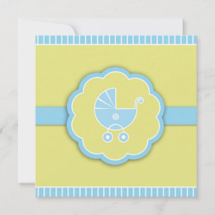 Blue Baby Shower Boy Flat Invitation