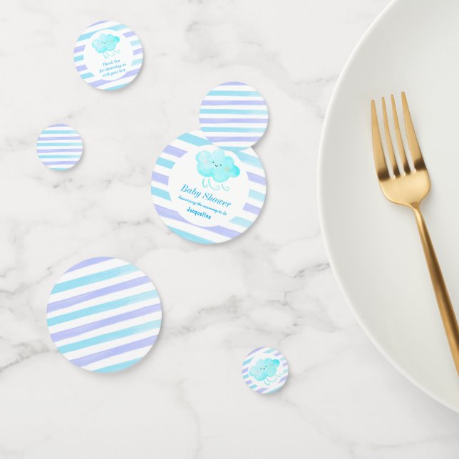 Blue Baby Shower Cute Cloud Table Confetti (Group)