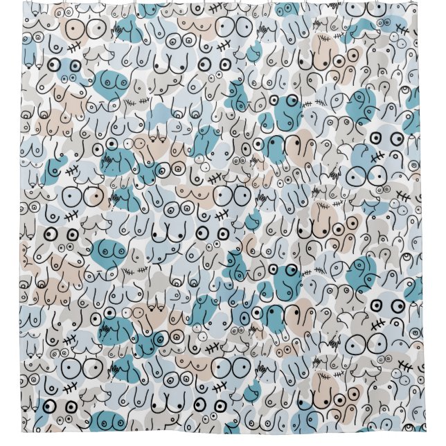 blue baby shower design curtain (Front)