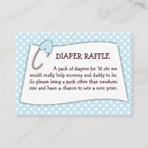Blue Baby Shower Diaper Raffle Ticket Insert