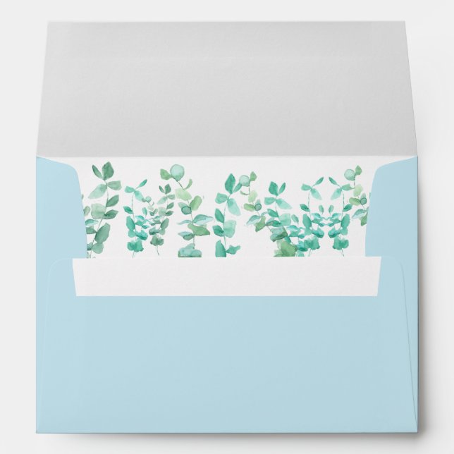 Blue baby shower envelope (Back (Bottom))