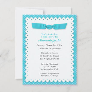 Blue Baby Shower Flat Invitation