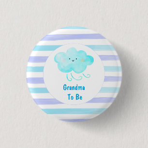 Blue Baby Shower Grandma To Be Button