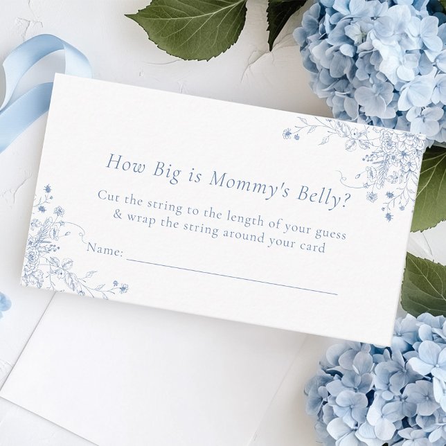 Blue Baby Shower How Big is Mummy Belly Game Enclosure Card (Creator Uploaded)