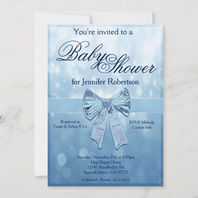 Blue Baby Shower Invitation (Front)