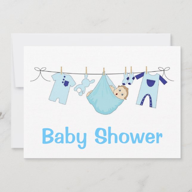 Blue Baby Shower Invitation (Front)