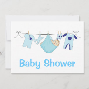 Blue Baby Shower Invitation