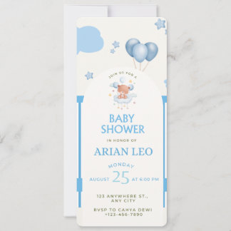 Blue Baby Shower Invitation – Editable Template