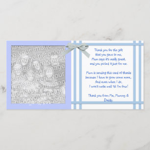 Blue Baby Shower Thank You Card from baby boy