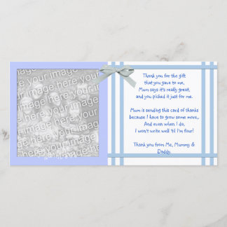 Blue Baby Shower Thank You Card from baby boy
