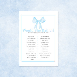 Blue Baby Shower Would She Rather Game – Printable Custom Letterhead