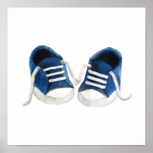 Blue Baby Sneakers Painting Art Print
