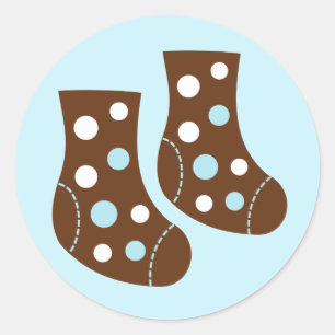 Blue Baby Socks Classic Round Sticker