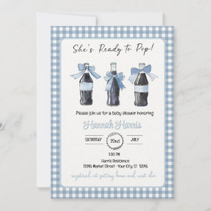 Blue Baby Soda Ready to POP Baby Shower  Invitation