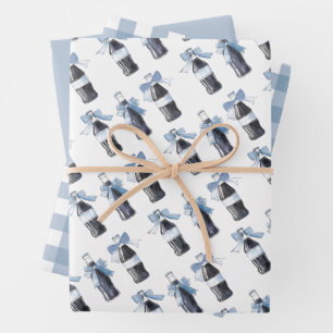 Blue Baby Soda Ready to POP  Wrapping Paper Sheet