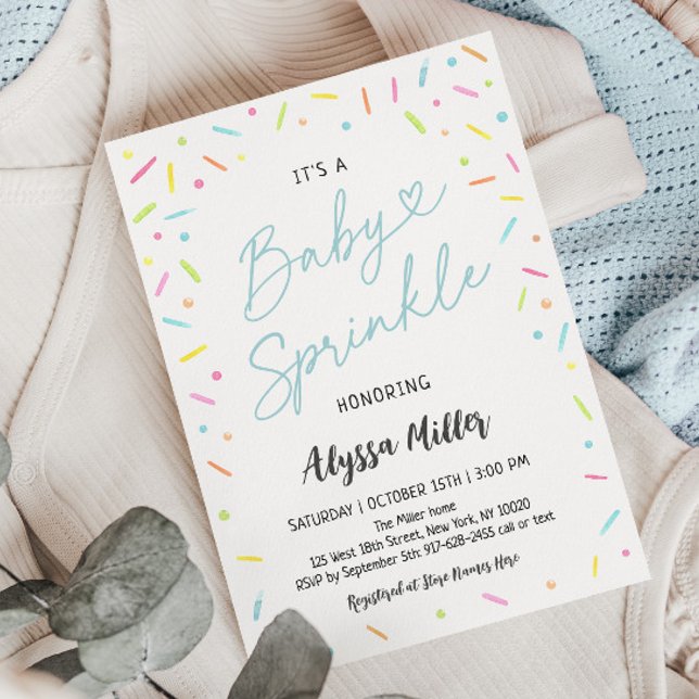 Blue Baby Sprinkle Invitation (Creator Uploaded)