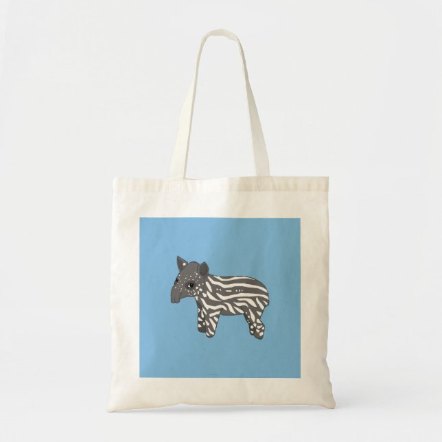 blue baby tapir tote bag (Front)