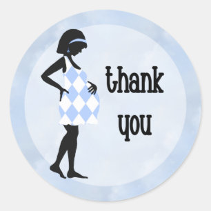 Blue Baby Thank You Stickers