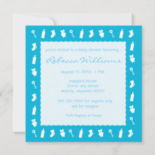 Blue Baby Things Invitation