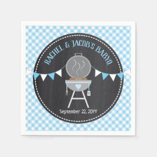 Blue BABYQ Bun in the Oven Baby Boy Shower Napkin