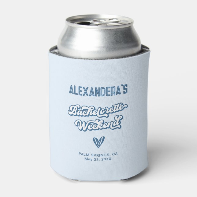 Blue Bachelorette Party Favour Can Cooler (Can Front)