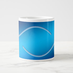 Blue Background Abstract Design Banner Large Coffee Mug